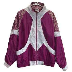 Westside Connection Magenta and White Vintage Windbreaker.
Size L